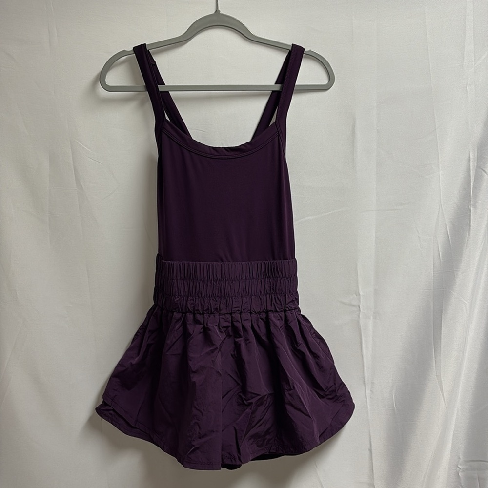 FP Movement by Free People Plum Purple Smocked Waist Romper - Picture 3 of 7